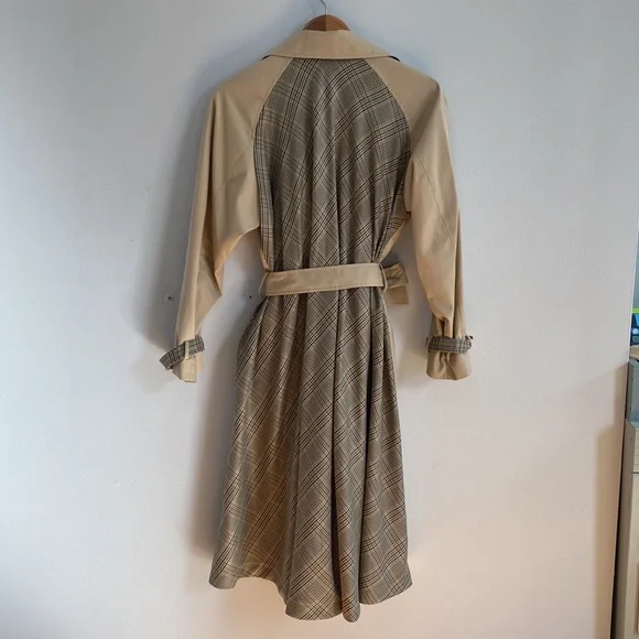 Sandro “Victory” Classic Trench Coat NWT with Plaid Back Detail Medium 40 - Picture 13 of 17